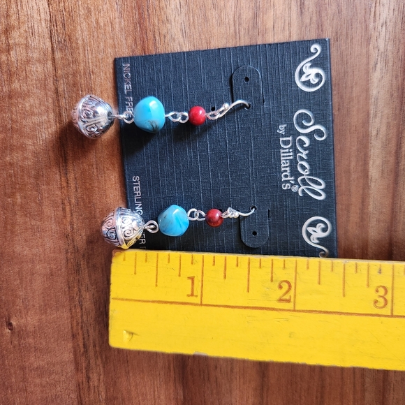 Dillards Beaded Sterling Silver Post Earrings - Picture 3 of 4